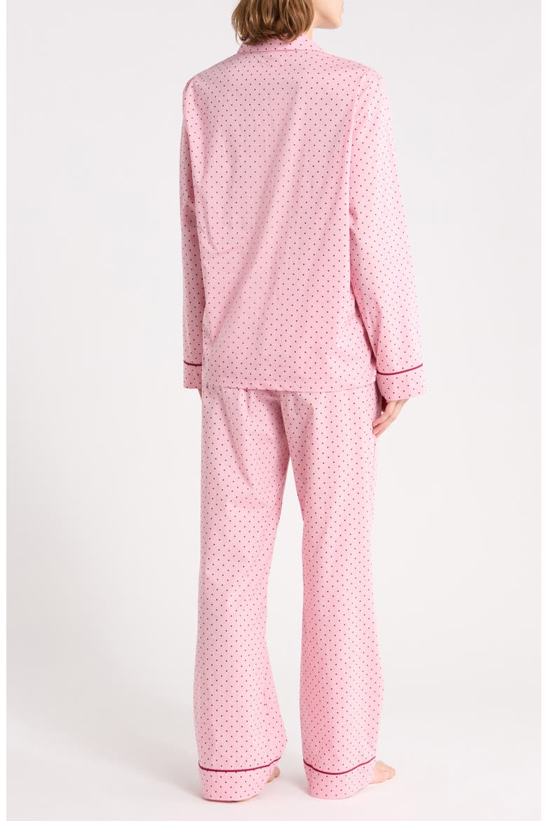 Cotton Poplin 2-Piece Pajamas, Alternate, color, PINK- BURGUNDY BEET POLKA DOT