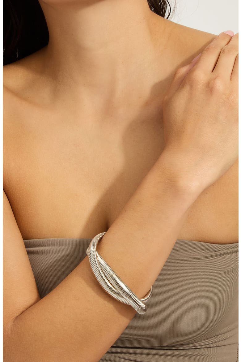 Two-Layer Bracelet, Alternate, color, SILVER