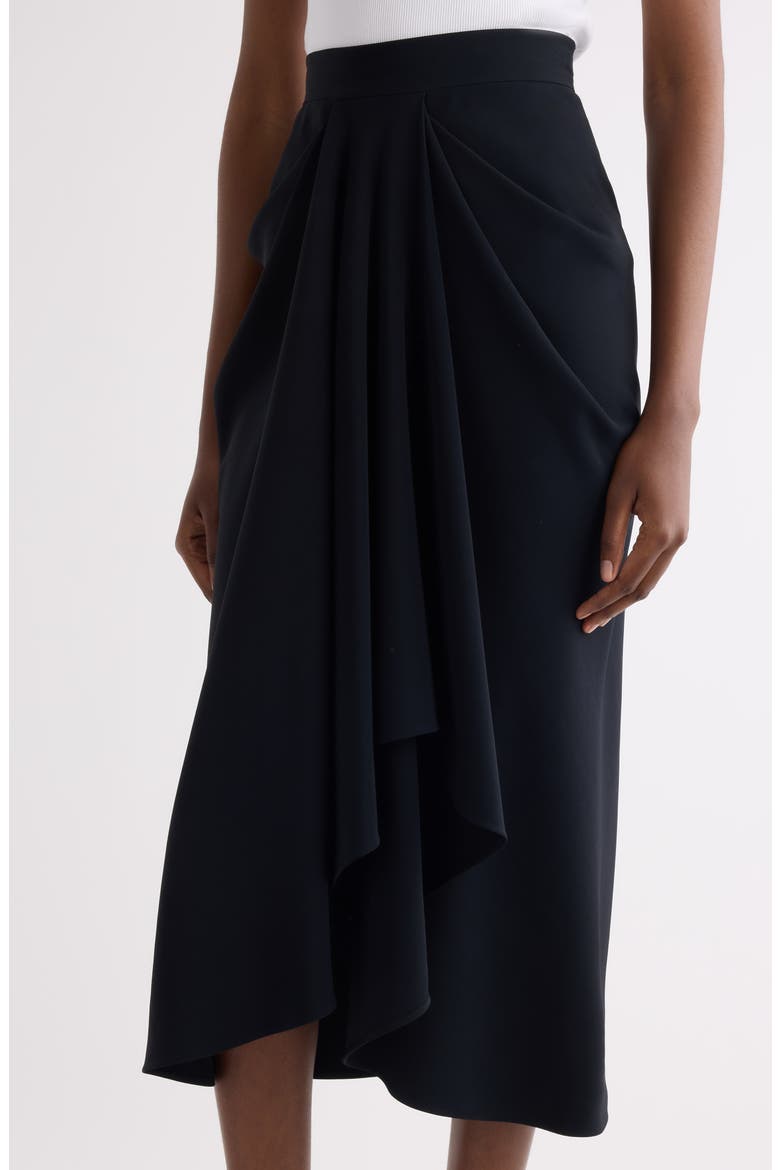 Draped Stretch Skirt, Alternate, color, BLACK