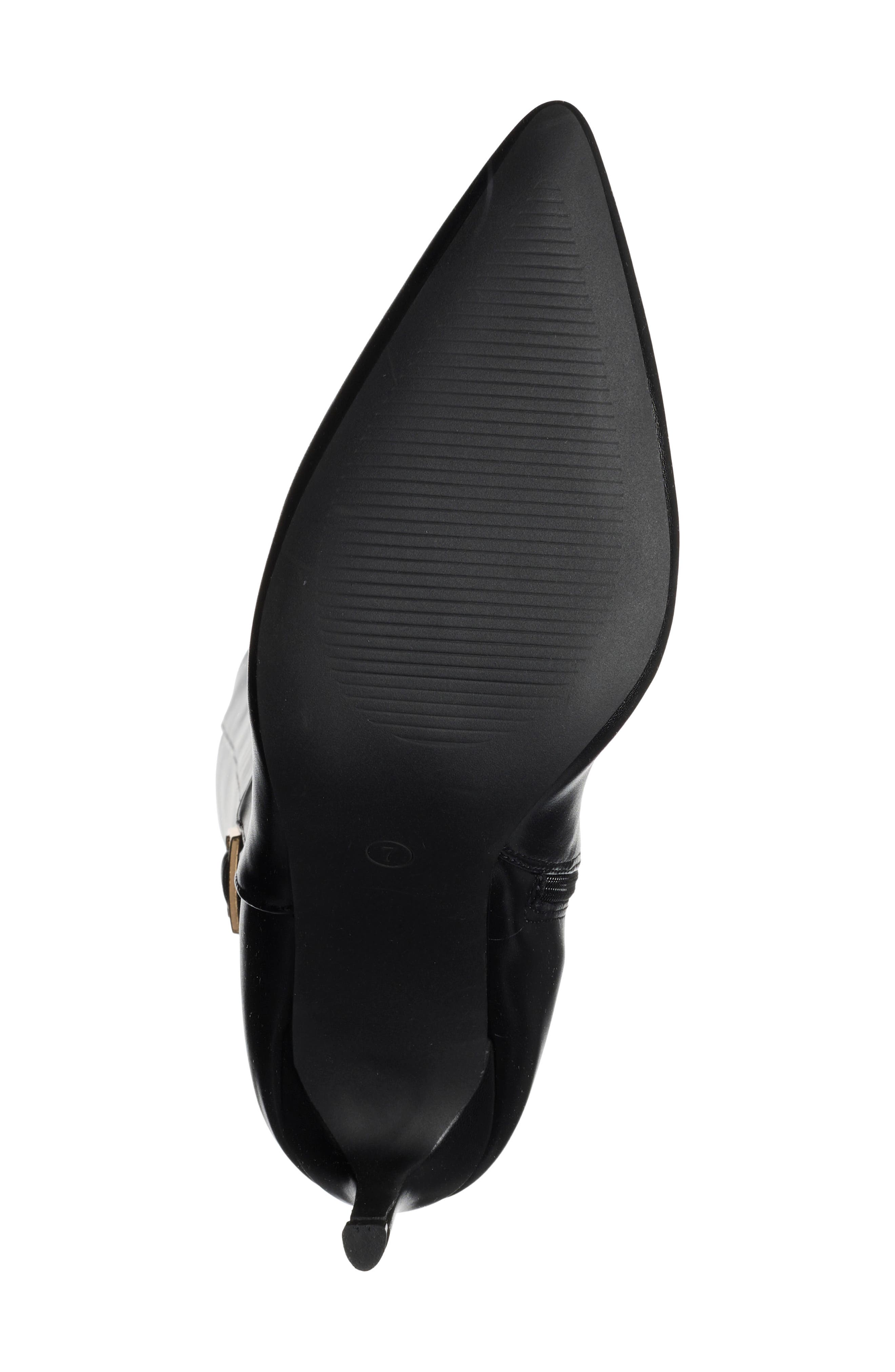 Jeanette Faux Leather Knee High Boot, Alternate, color, BLACK