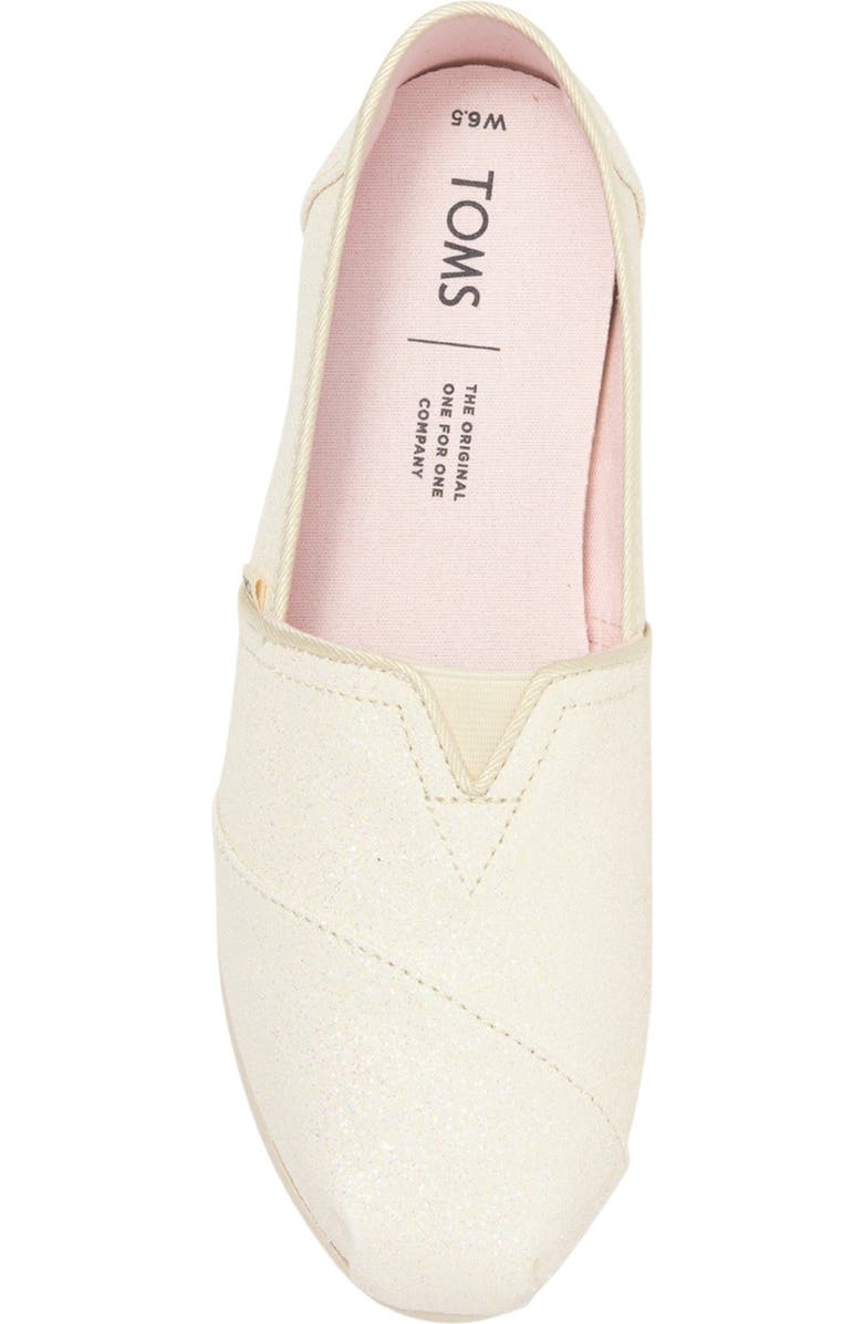 TOMS Alpargata Glitter Slip-On Flat, Alternate, color,