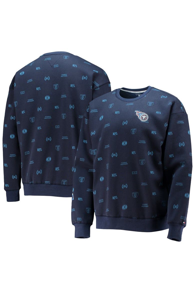 Men's Tommy Hilfiger Navy Tennessee Titans Reid Graphic Pullover Sweatshirt, Main, color, Navy