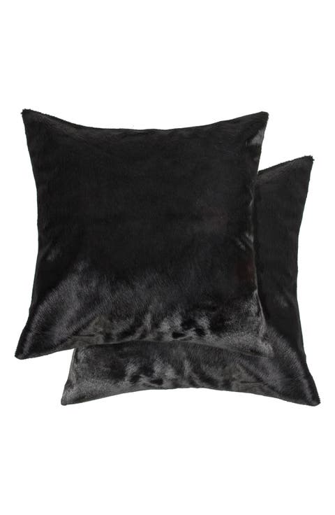 Torino Cowhide Pillow - Set of 2 - 18" x 18" - Brown