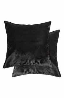 NATURAL Torino Cowhide Pillow - Set of 2 - 18" x 18" - Brown