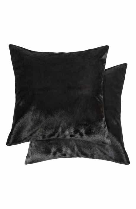 NATURAL Torino Cowhide Pillow - Set of 2 - 18" x 18" - Brown