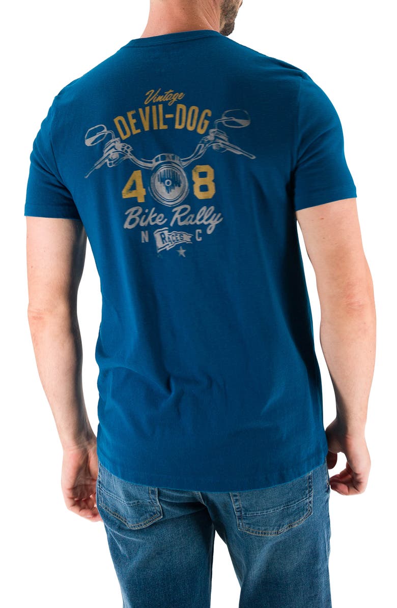 Devil-Dog Dungarees Bike Rally Graphic Tee, Alternate, color, Cool Blue