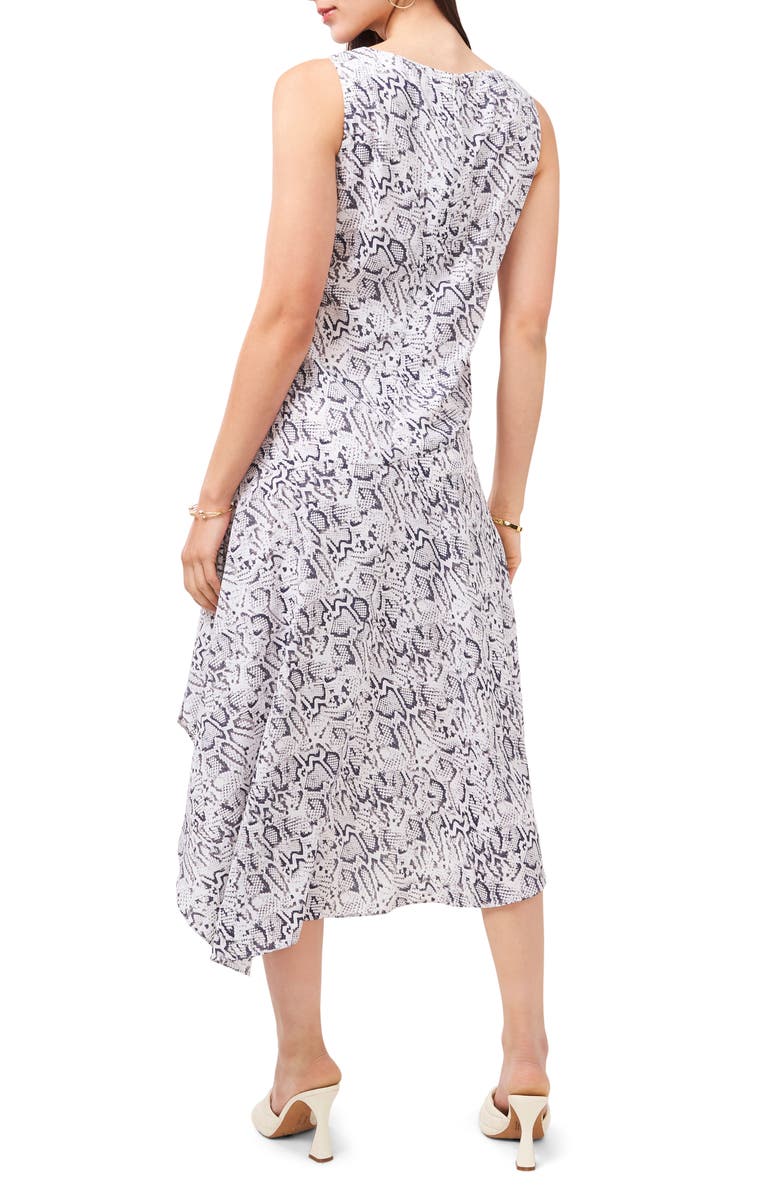 Vince Camuto Snake Whispers Asymmetrical Hem Dress, Alternate, color,