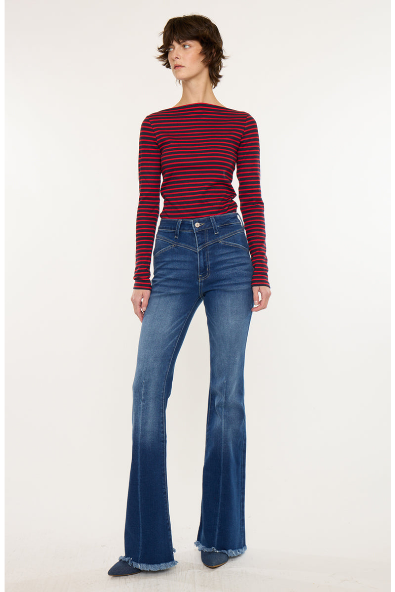 Ashton High Rise Flare Stretch Jeans, Alternate, color, Medium Wash