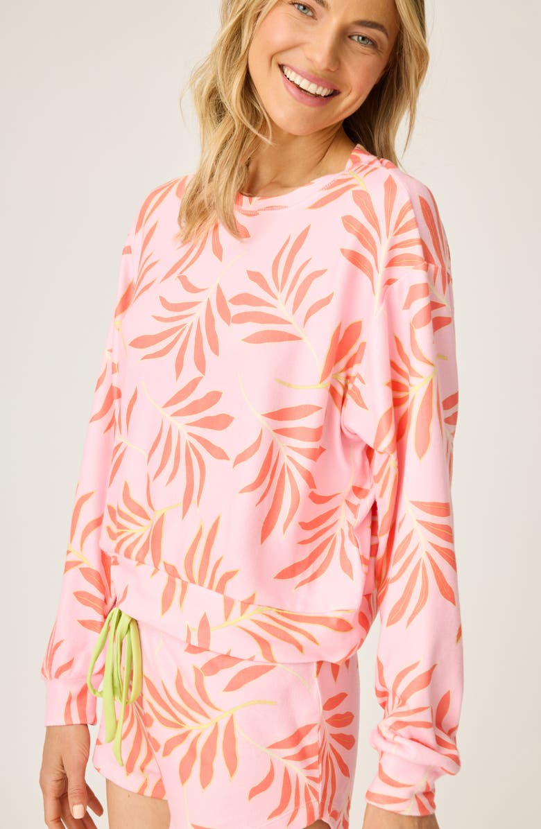 PJ Salvage Electric Summer Long Sleeve Pajama Top, Alternate, color, 