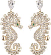 EYE CANDY LOS ANGELES Pavé CZ Seahorse Drop Earrings