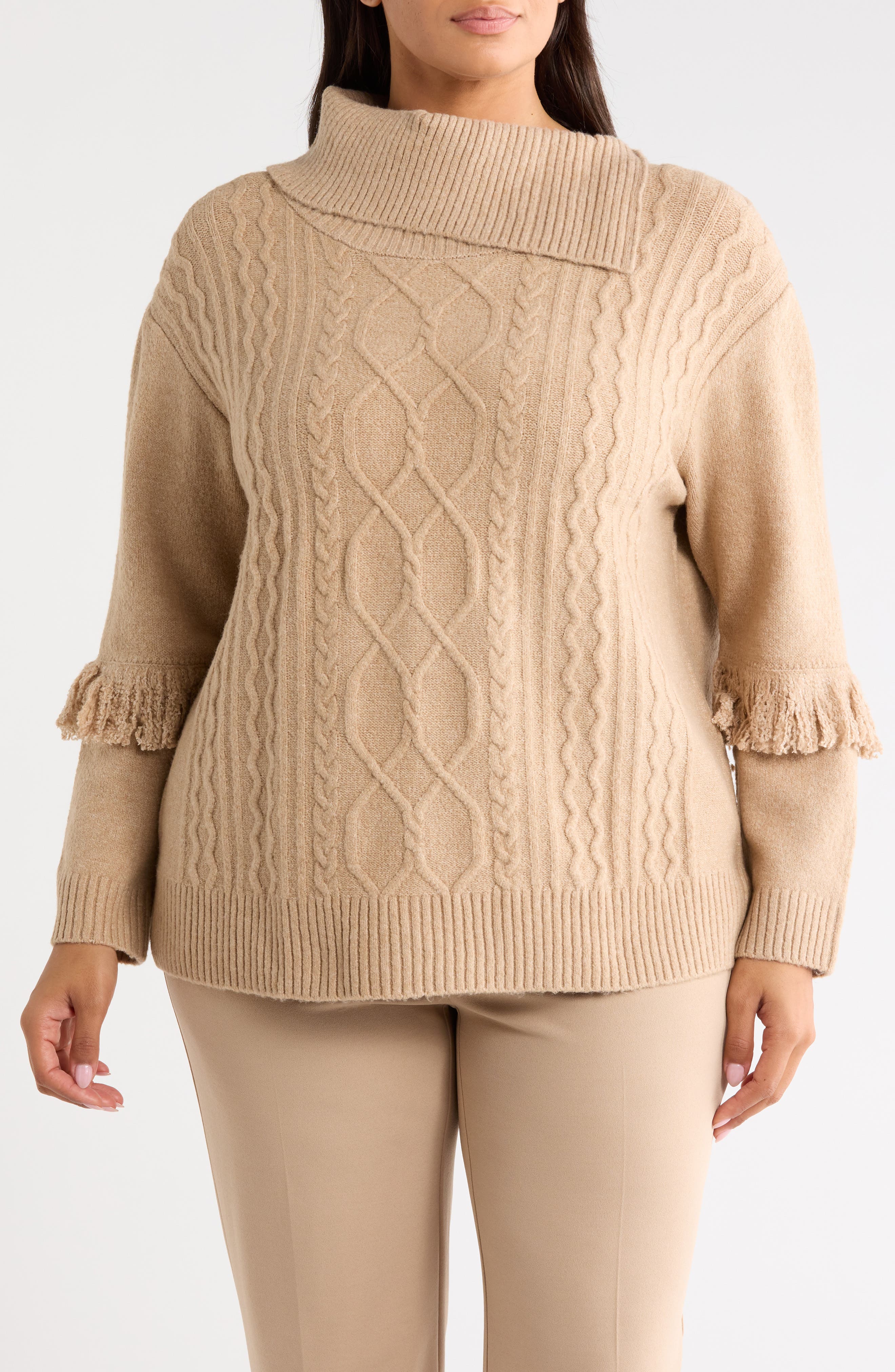 Cable Fringe Sweater
