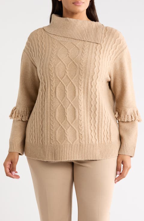Cable Fringe Sweater