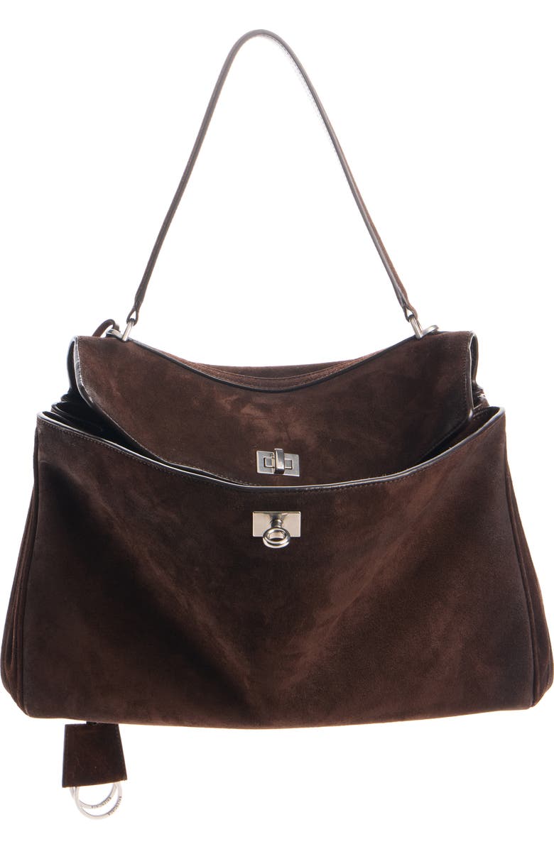 Balenciaga Medium Rodeo Suede Shoulder Bag, Main, color,