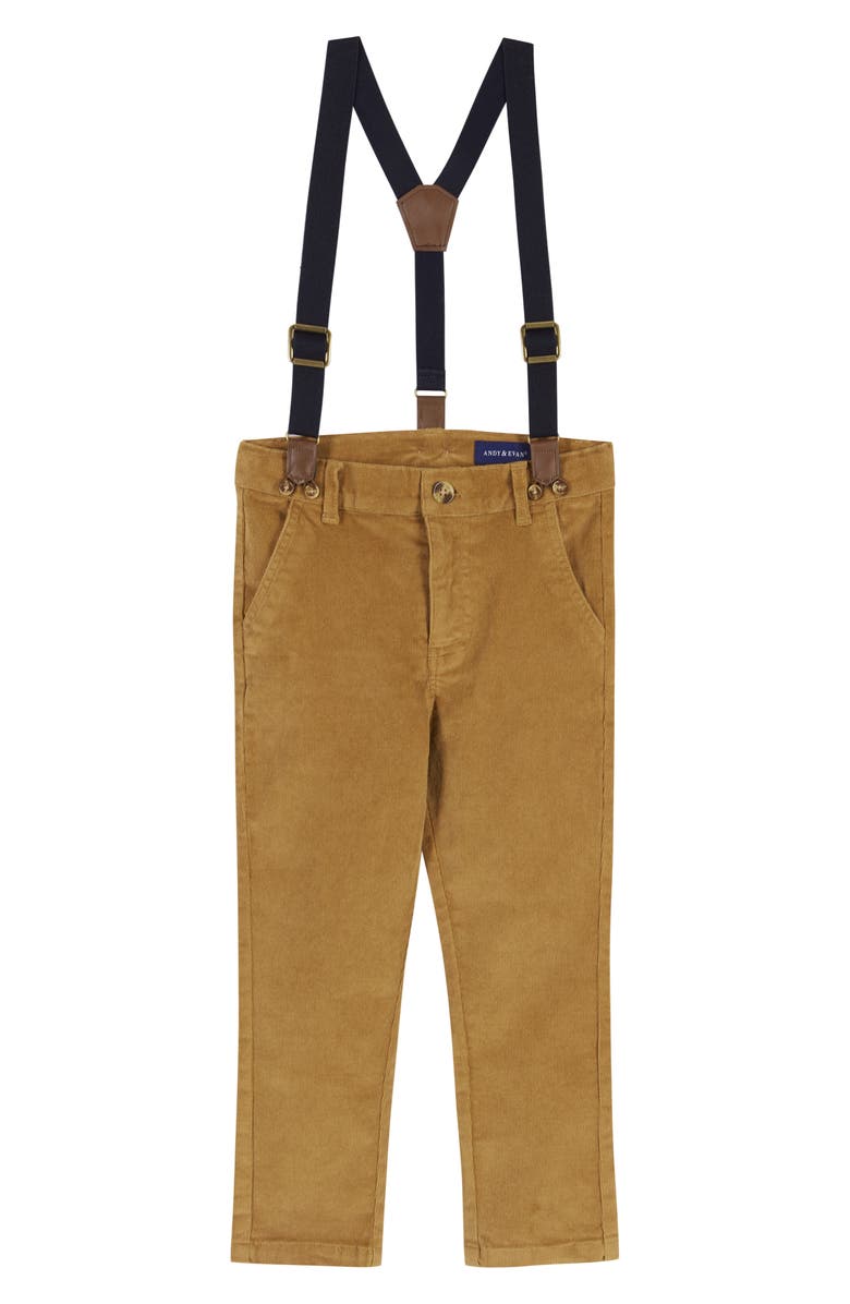 Andy & Evan Kids' Plaid Flannel Shirt, Suspender Pants & Bow Tie Set, Alternate, color, 