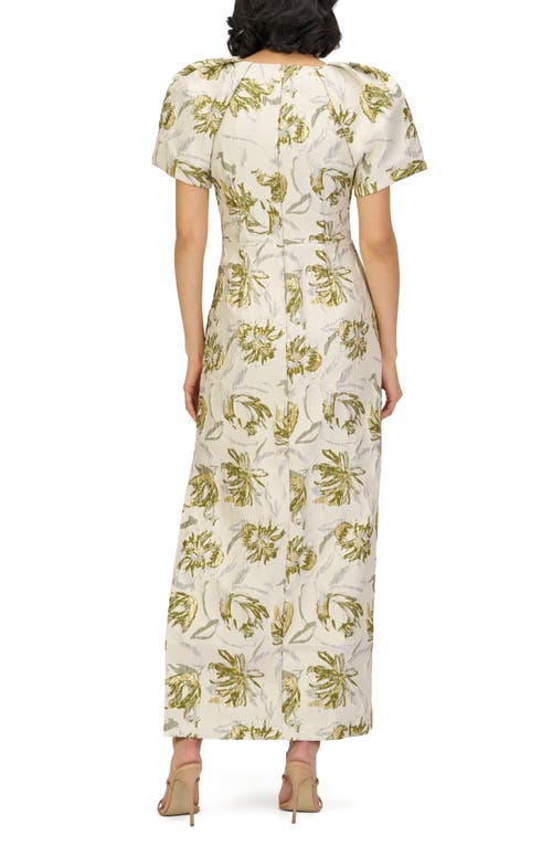 Js Collections Penny Metallic Floral Jacquard Sheath Gown