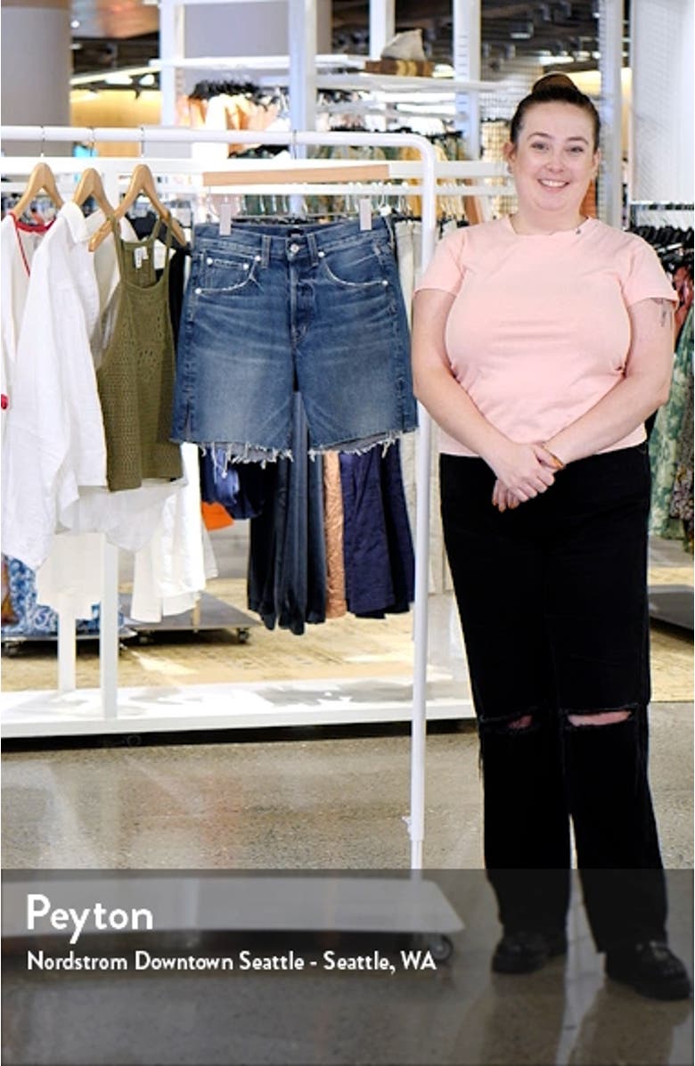 Cai High Waist Cutoff Denim Shorts, sales video thumbnail