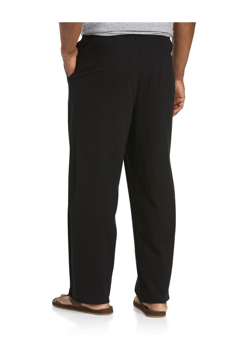 Big & Tall Open-Hemmed Jersey Pants, Alternate, color, BLACK