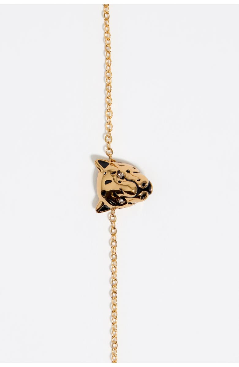 Bimba y Lola Dark Panther Head Necklace, Alternate, color, 