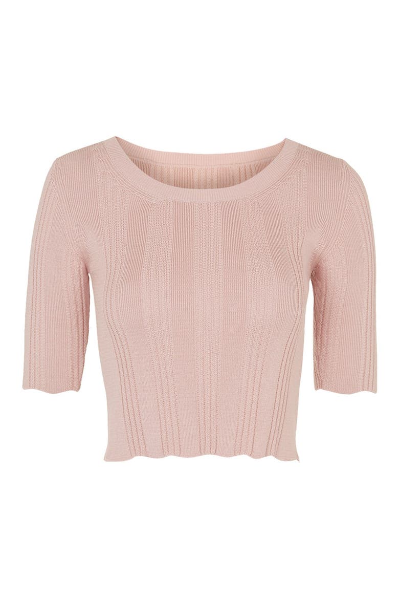 '70s Scoop Neck Crop Top (Nordstrom Exclusive), Alternate, color, PALE PINK