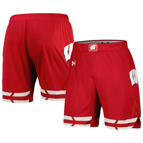 Men's Under Armour  Red Wisconsin Badgers Replica Basketball Shorts