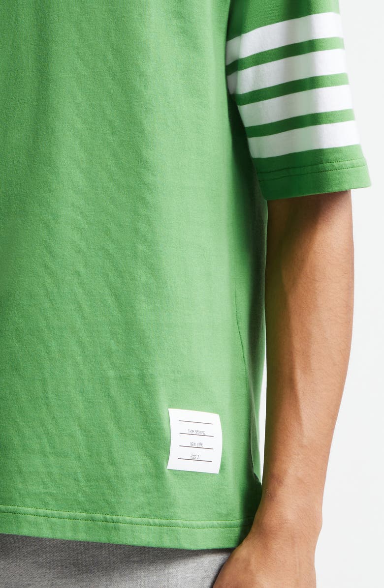 Thom Browne 4-Bar Cotton Jersey T-Shirt, Alternate, color, Green