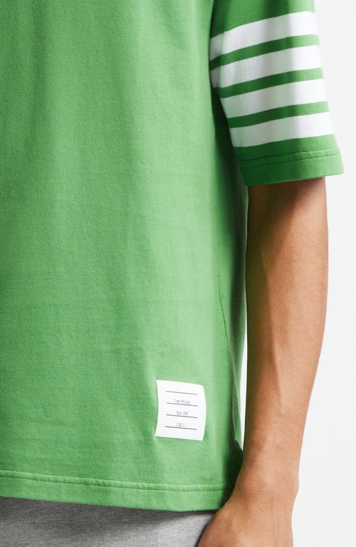 Thom Browne 4-bar Cotton Jersey T-shirt In Green