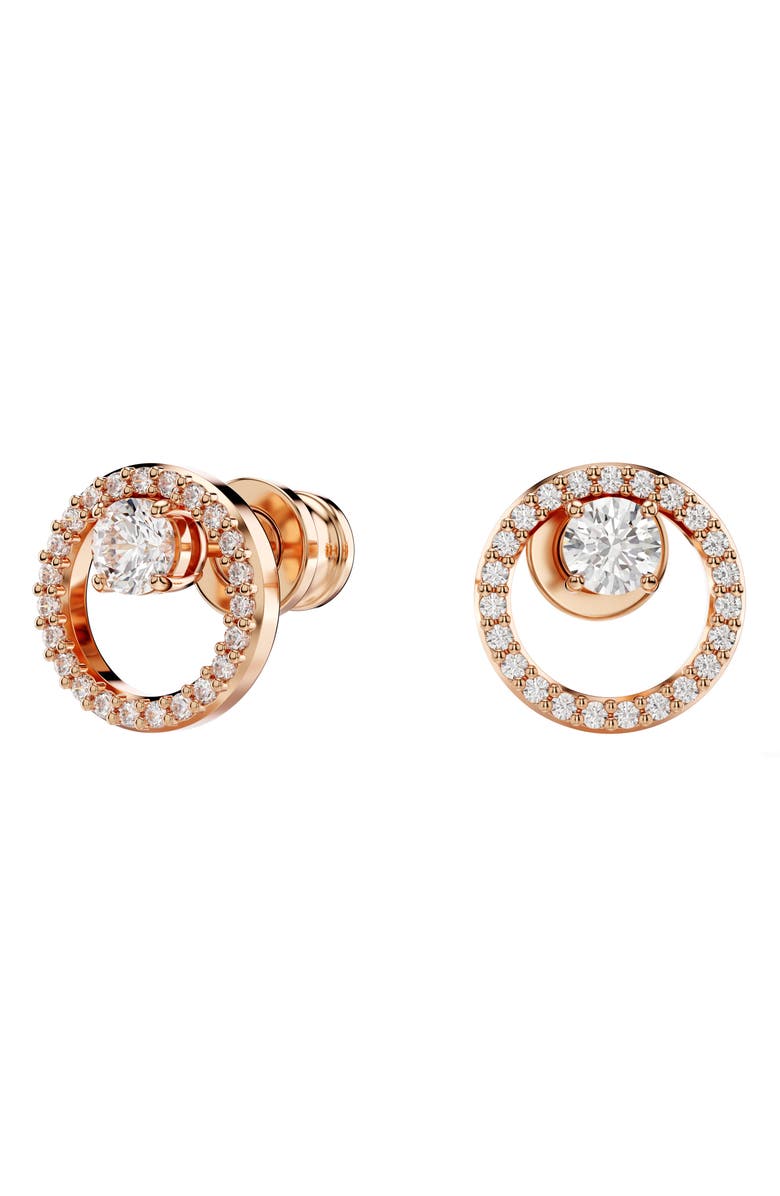 Swarovski Constella Drop Earrings, Main, color, Rose Gold
