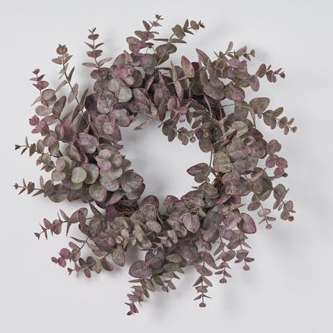 Frosted Purple/Green Eucalyptus Front Door All Seasons Spring Wreath