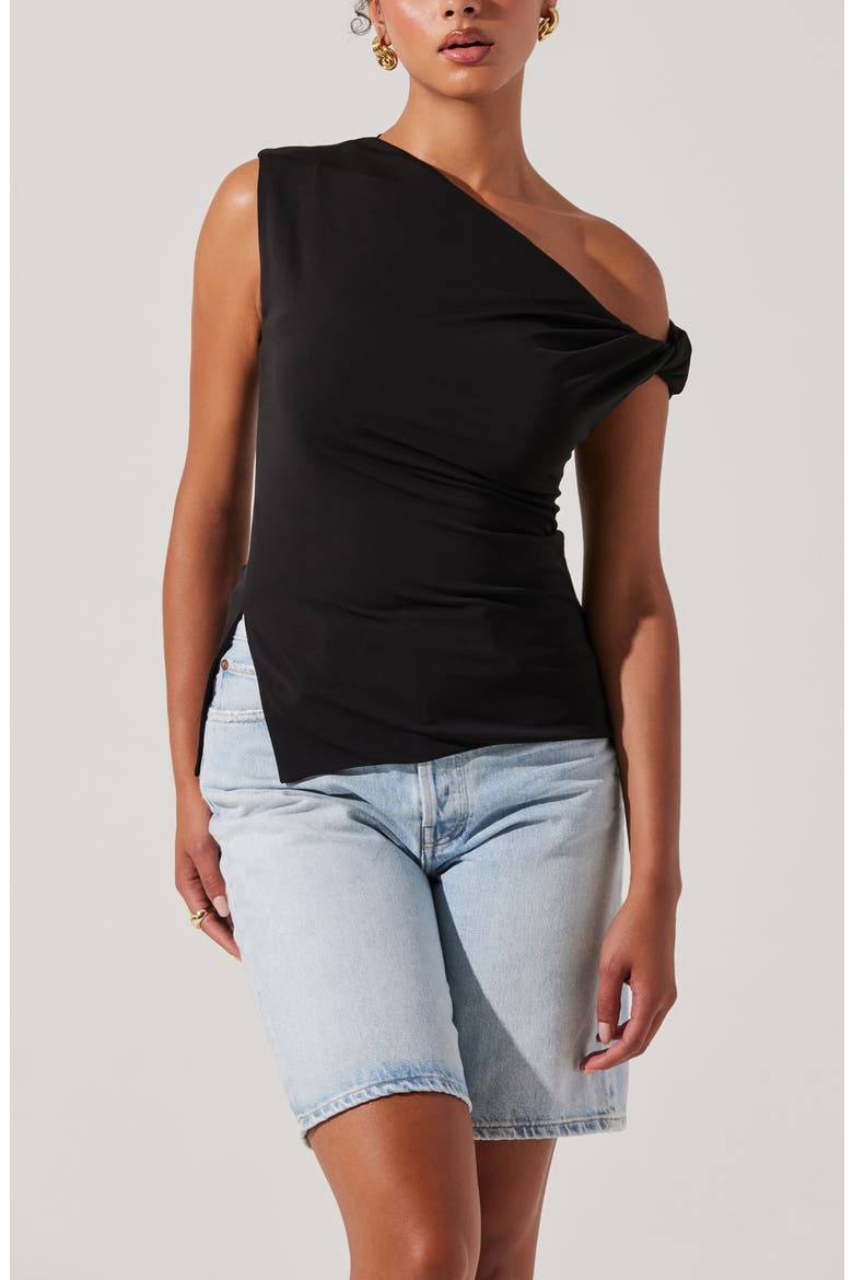 Aphra One-Shoulder Top, Alternate, color, BLACK