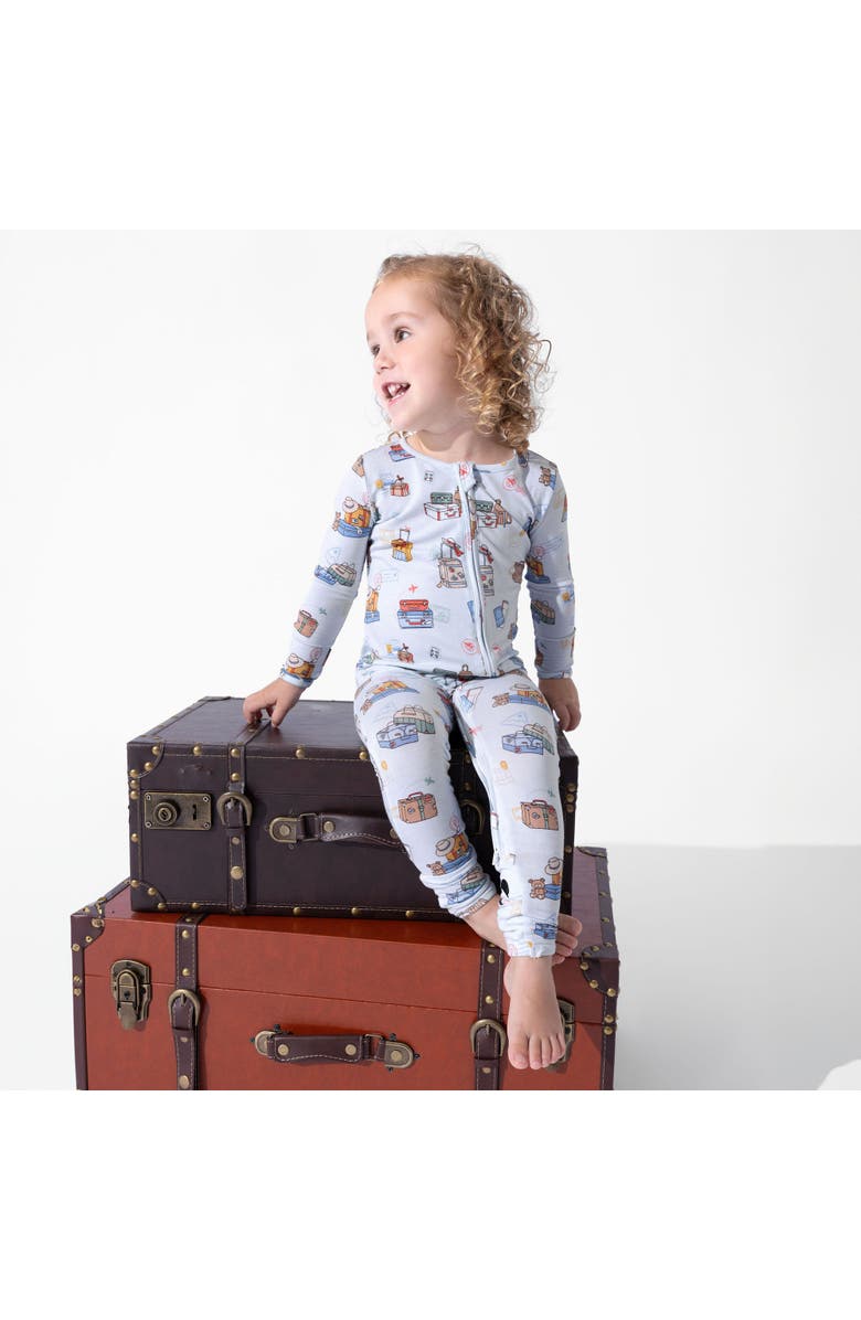 Bellabu Bear Baby Vintage Suitcases Convertible Footie, Alternate, color, Vintage Suitcases