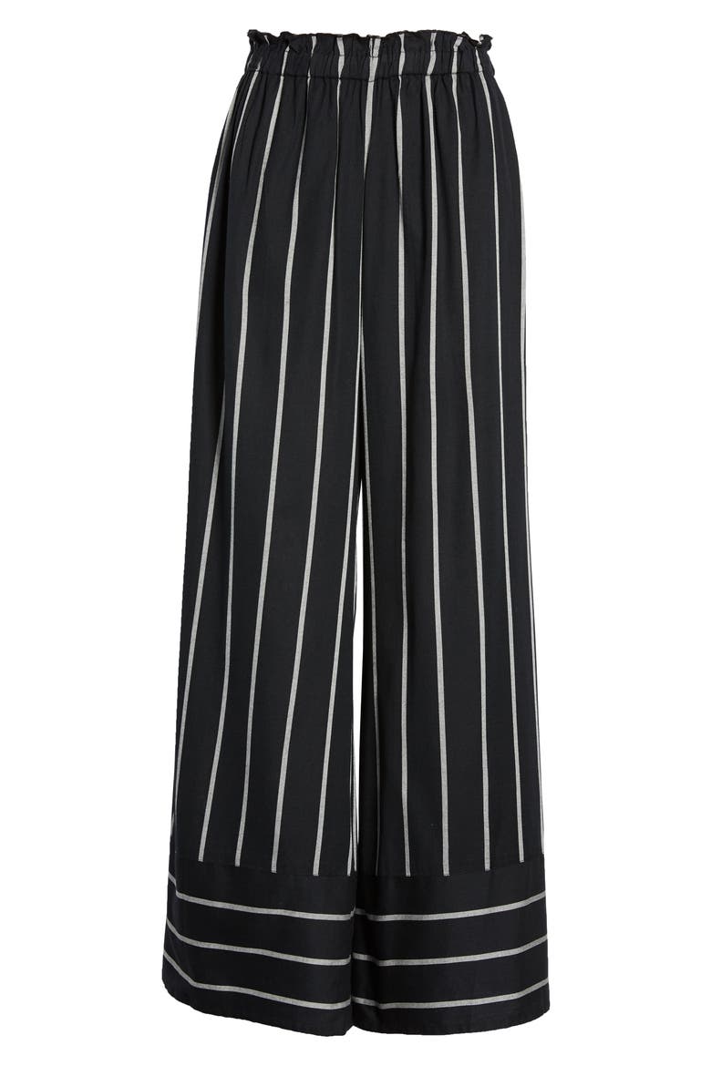 Flip Out Stripe Wide Leg Pants, Alternate, color, BLACK