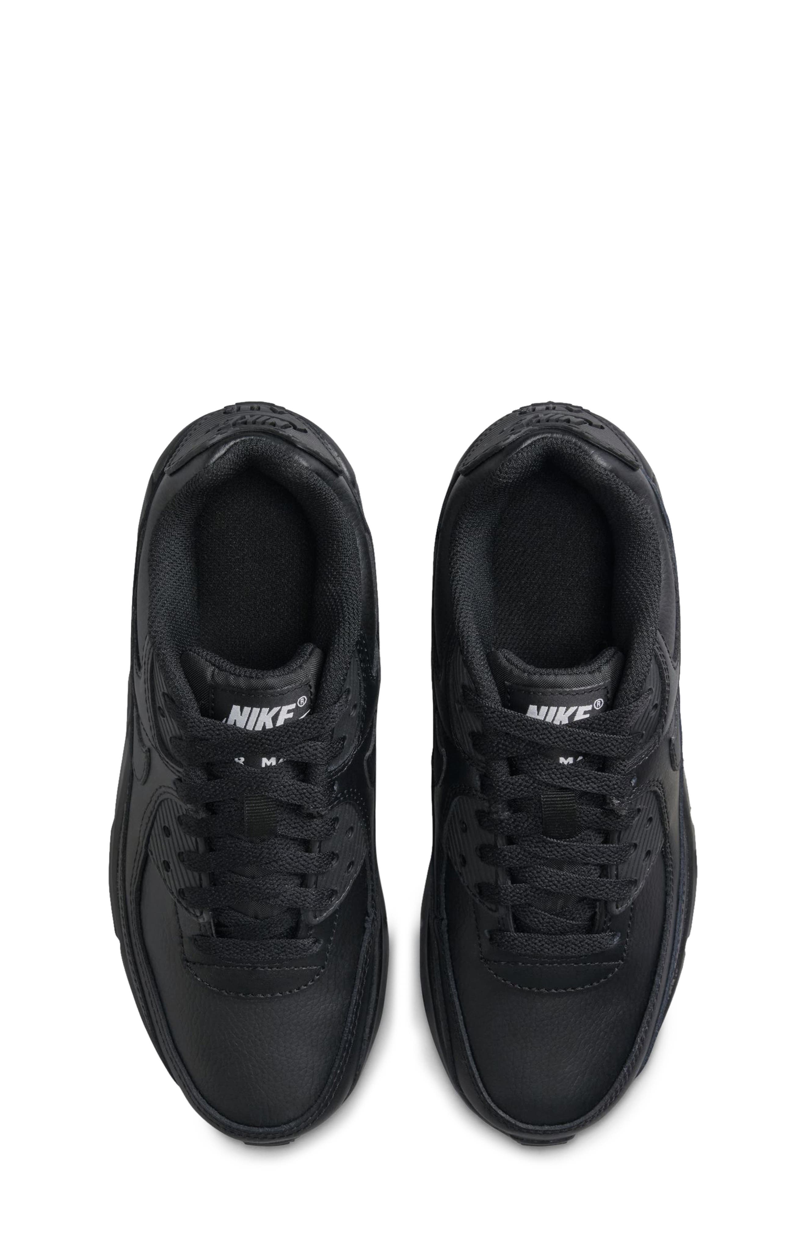 Kids' Air Max 90 Sneaker, Alternate, color, BLACK/ BLACK/ BLACK/ WHITE