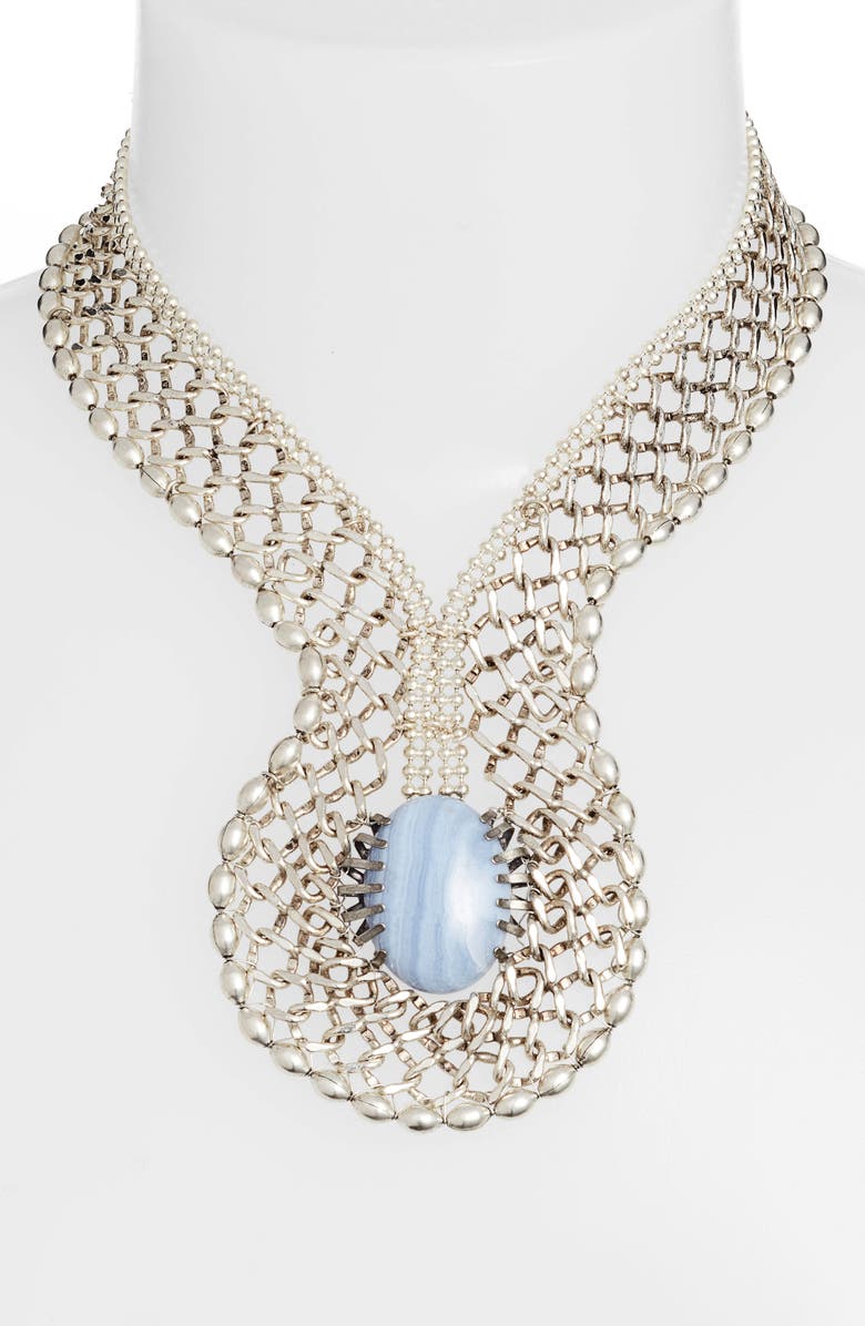 Cynthia Desser Blue Lace Agate Statement Necklace, Alternate, color,