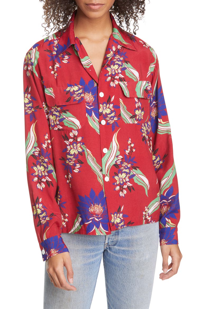 '40s Floral Print Shirt, Main, color, LOTUS PRINT