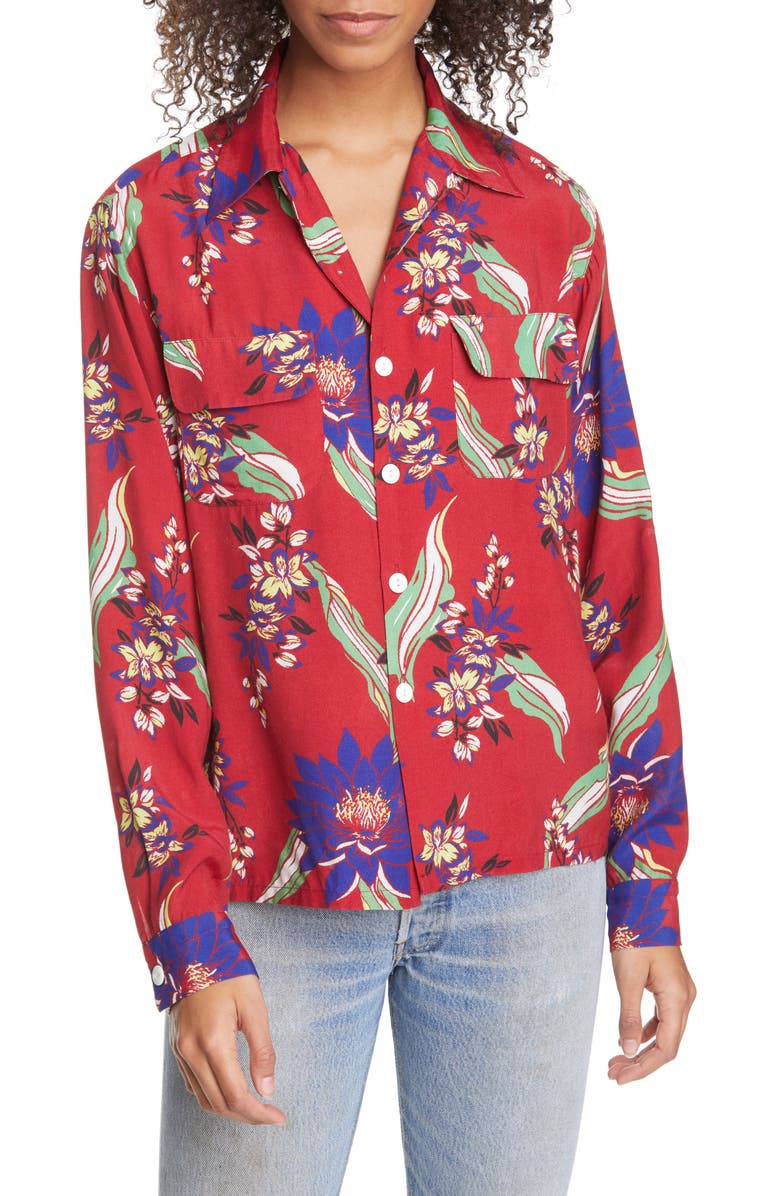 Re/Done '40s Floral Print Shirt, Main, color,