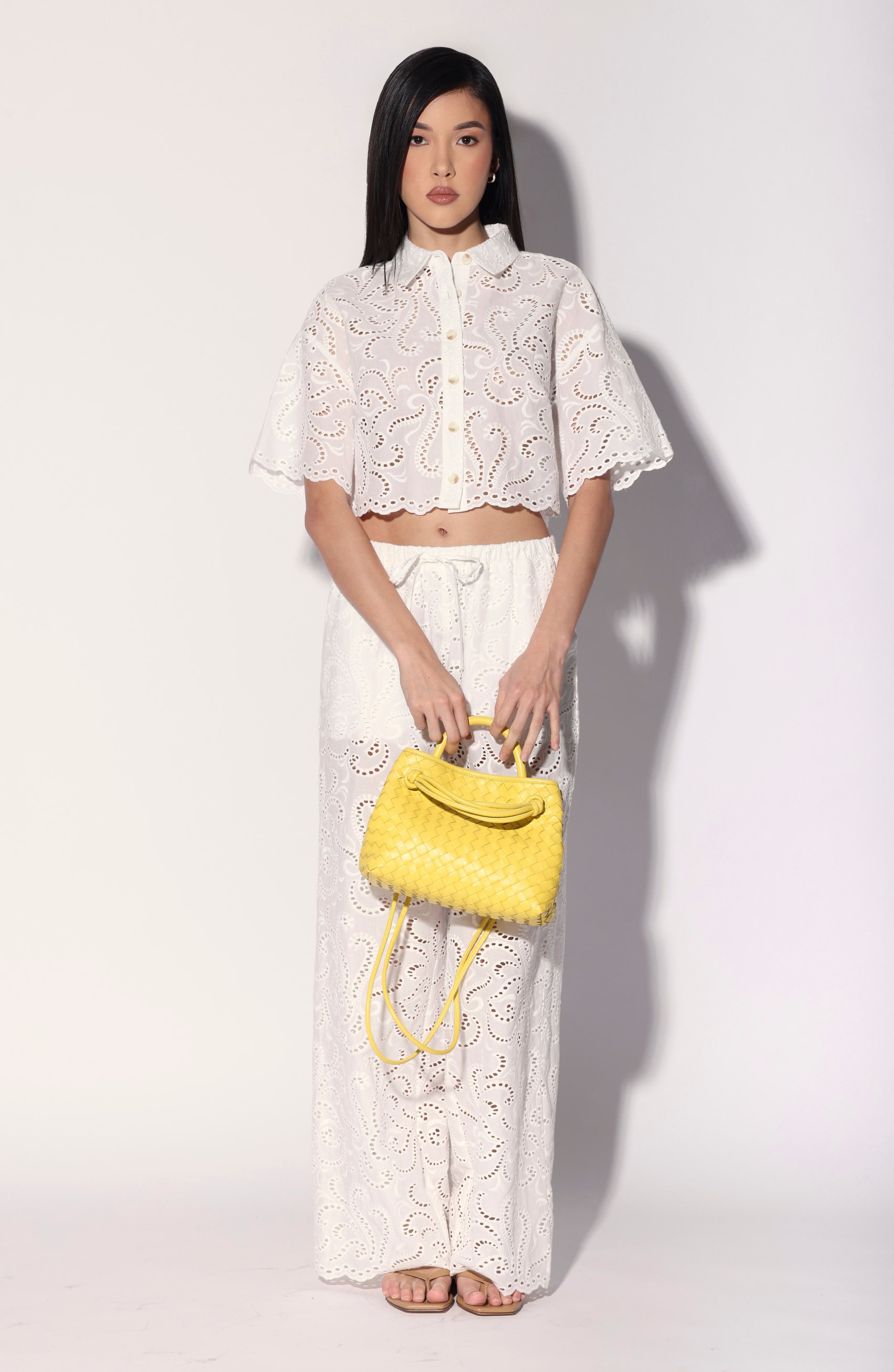 Hazel Mini Leather Tote Bag, Alternate, color, CYBER YELLOW