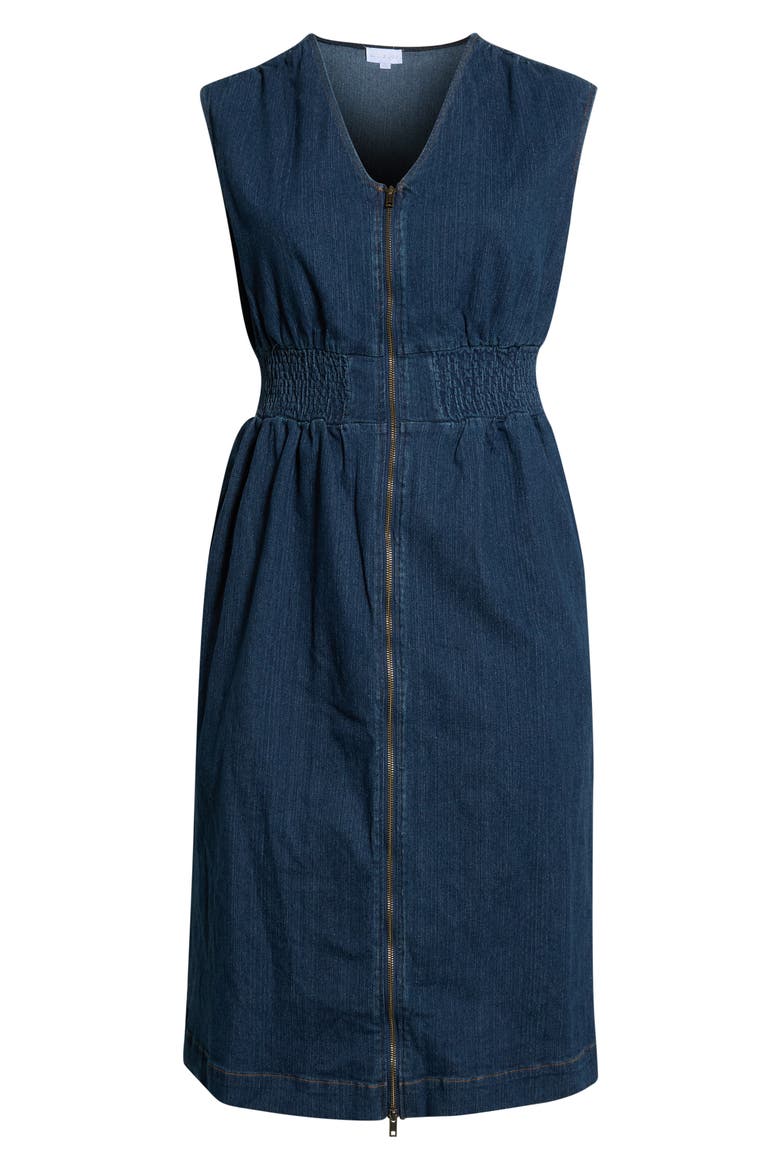 Lula Smocked Sleeveless Zip Front Dress, Alternate, color, MID-BLUE