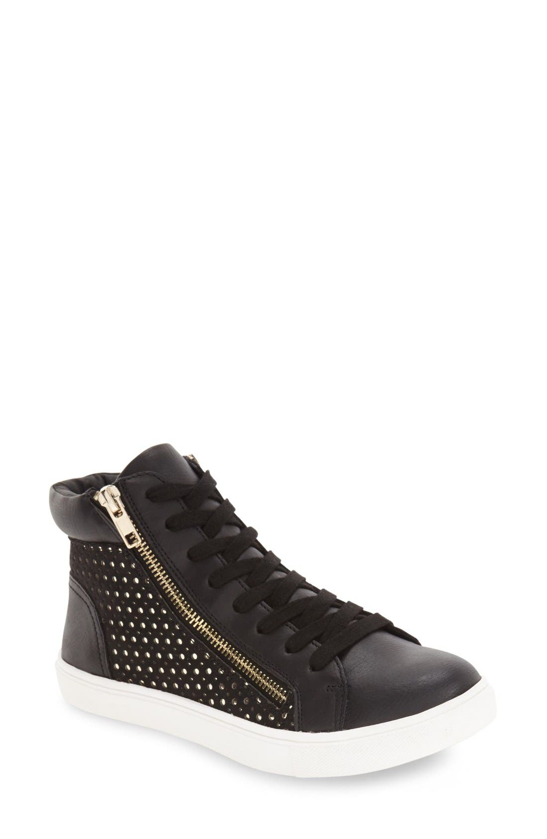 Steve Madden 'Elyka' Laser Cut High Top Sneaker, Main, color, 