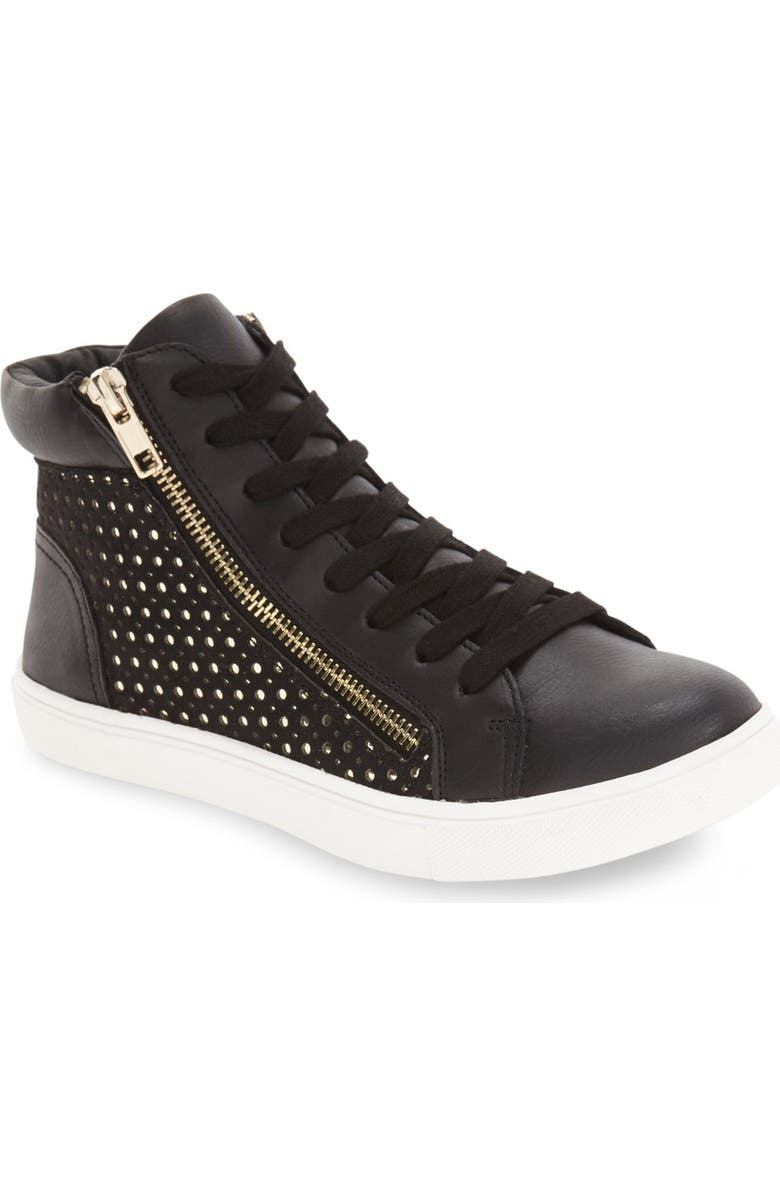 Steve Madden 'Elyka' Laser Cut High Top Sneaker, Main, color,