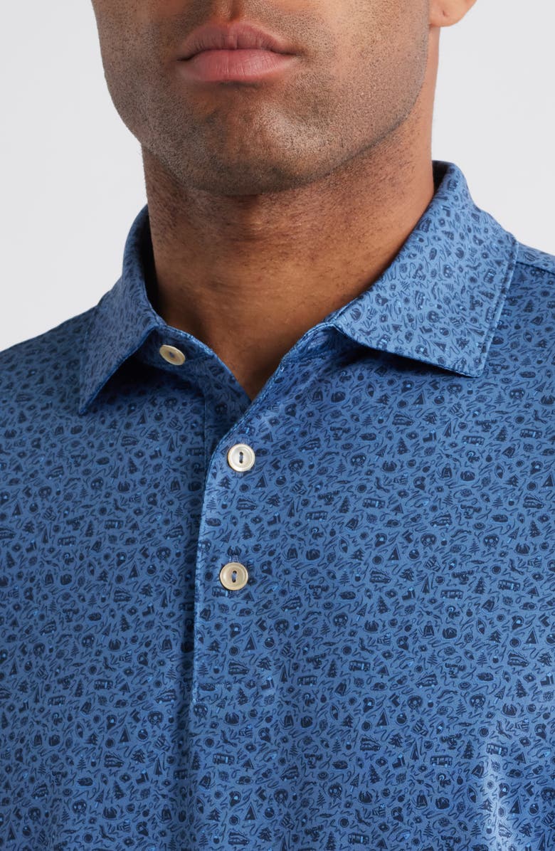 Peter Millar Lights Performance Jersey Polo, Alternate, color, Blue Haze