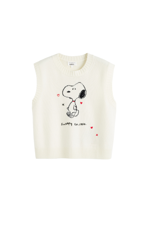 Chinti & Parker X Snoopy 75th Anniversary Sleeveless Vest In Neutral