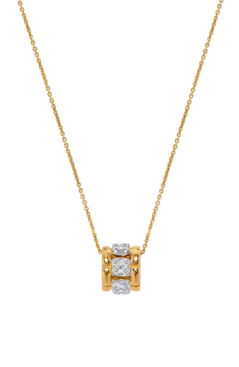 H.J. Namdar 14K Yellow Gold Diamond Link Rolling Pendant Necklace, Main, color, Yellow Gold