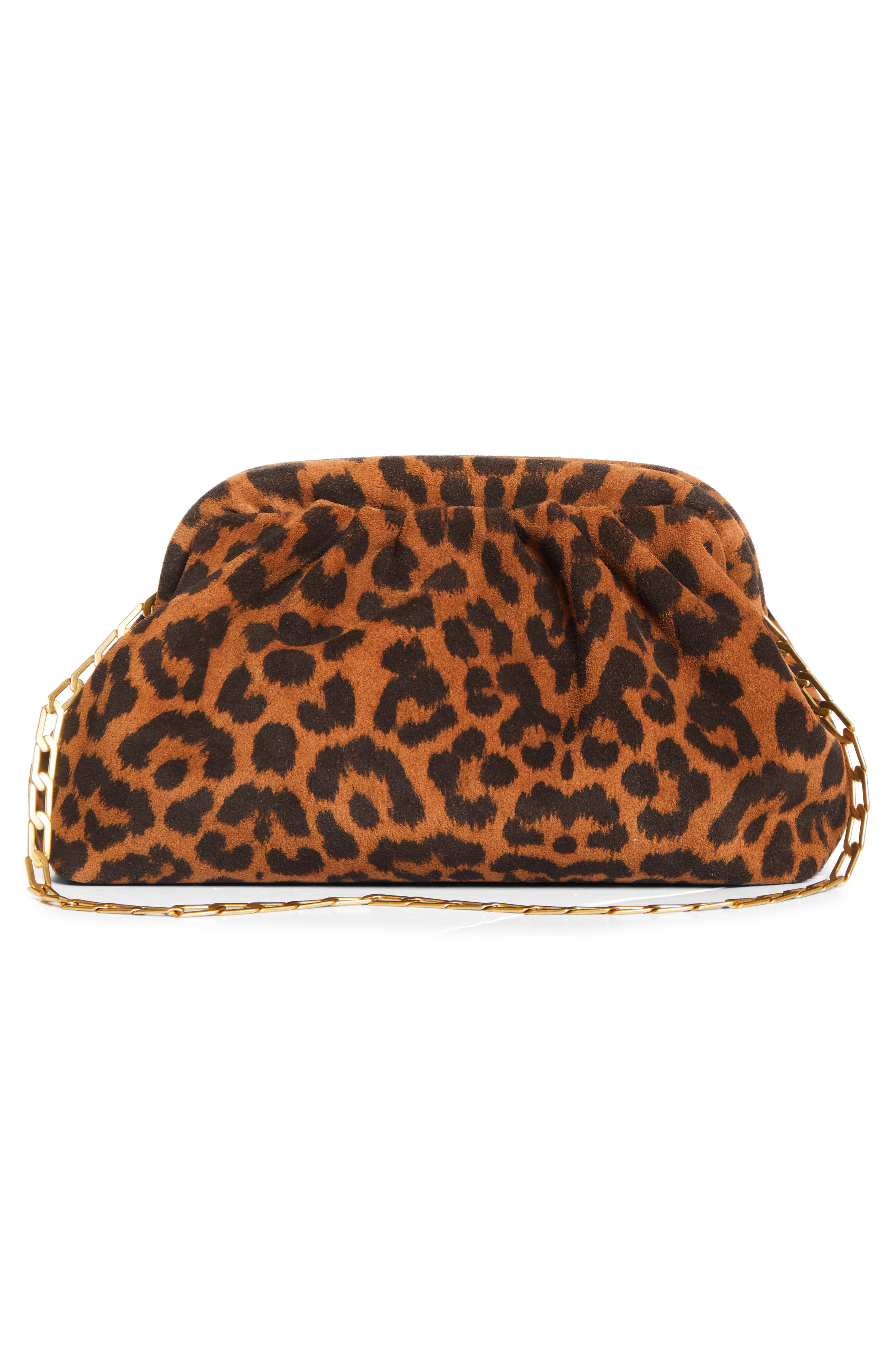 Mia Suede Frame Clutch, Alternate, color, ANIMAL