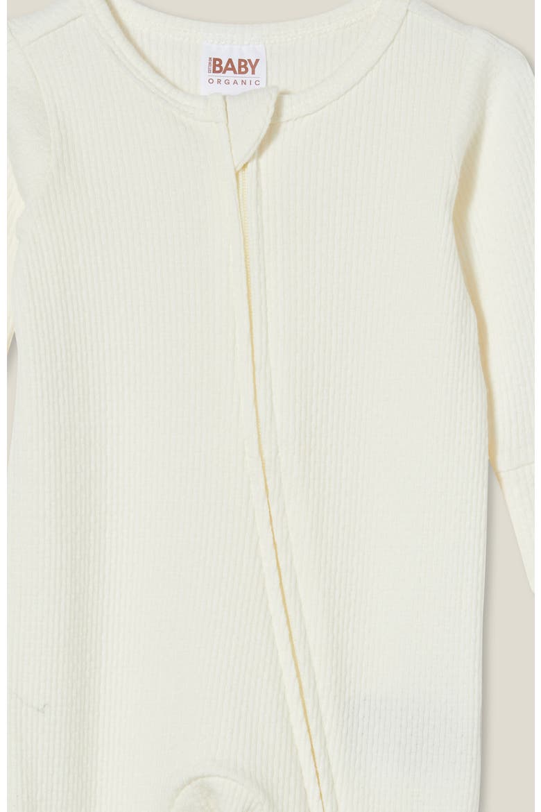 Organic Pointelle Zip All In One Romper, Alternate, color, Milk