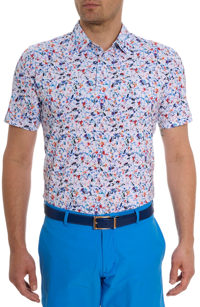 Robert Graham Lucca Floral Performance Golf Polo, Main, color, 
