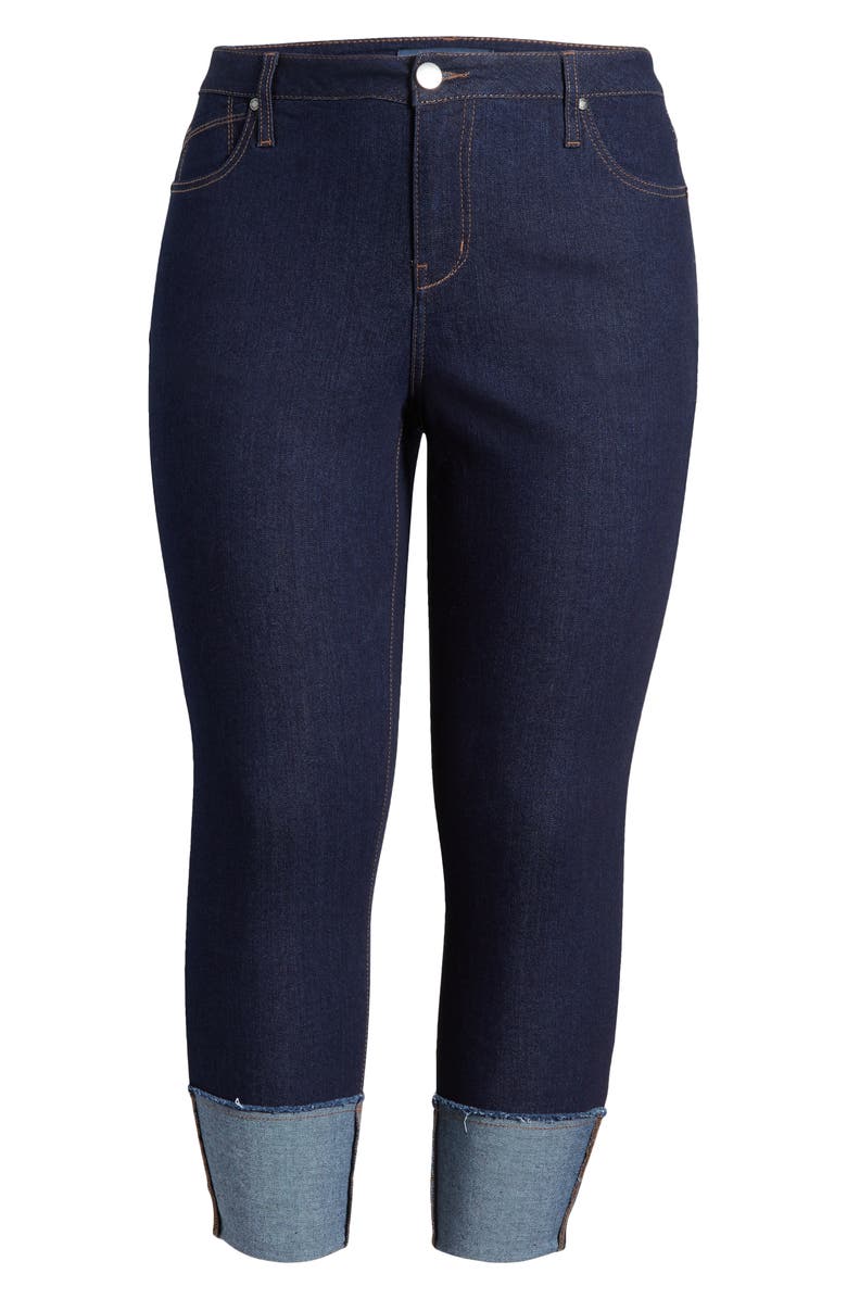 1822 Denim Deep Roll Cuff Jeans, Alternate, color, Rinse