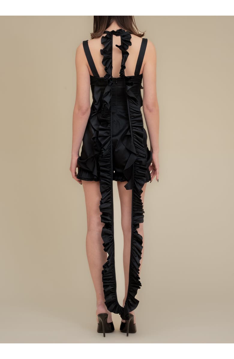 Contessa Mills Holland Adjustable Stretch Cotton Romper, Alternate, color, Black