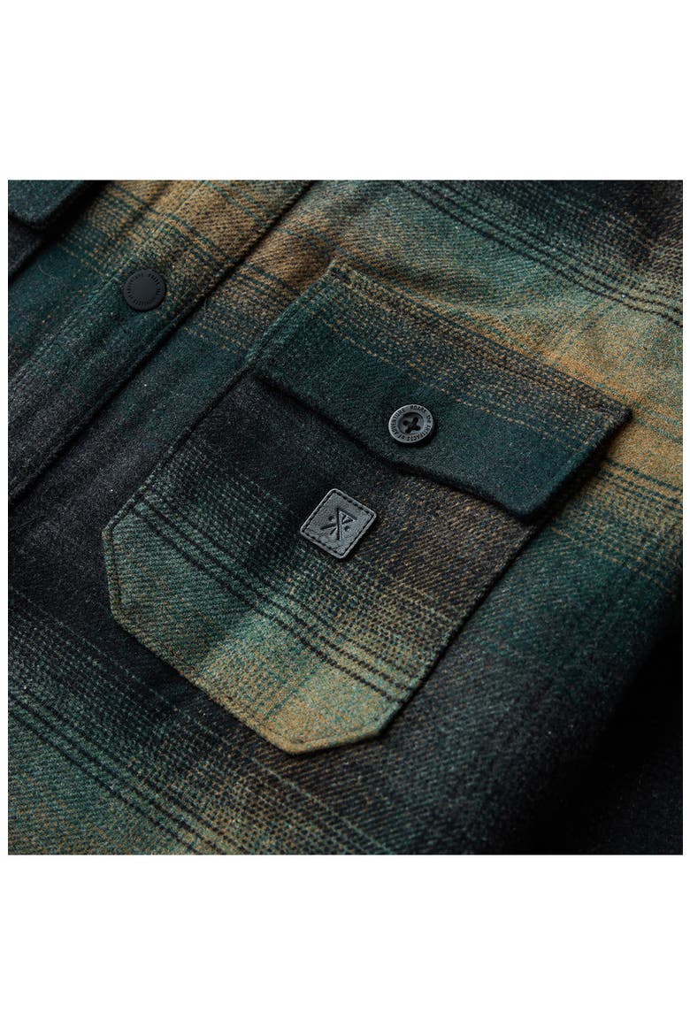 Nordsman Plaid Flannel Snap-Up Overshirt, Alternate, color, FOREST