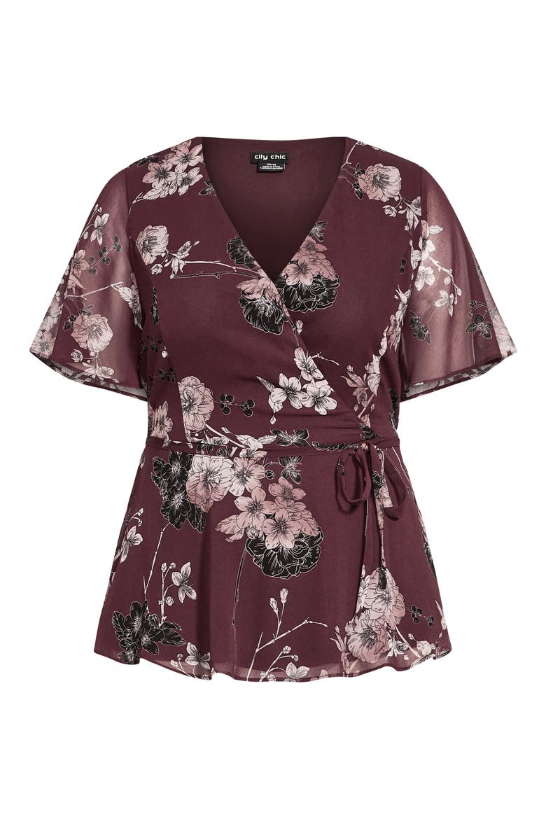 Blossom Love Tie Back Top, Alternate, color, RUBY BOLD BLSM