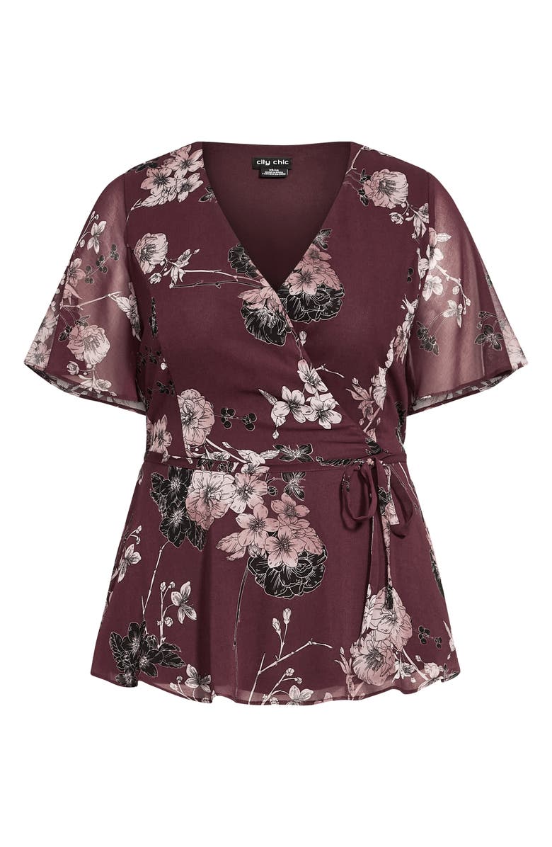 City Chic Blossom Love Tie Back Top, Alternate, color,